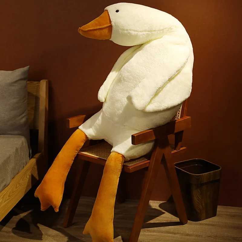 50-160cm Cute Big White Goose Plush Toy Huge Duck Sleep Pillow Cushion Soft Stuffed Animal Doll Birthday Gift For Boys And Girls X2410283