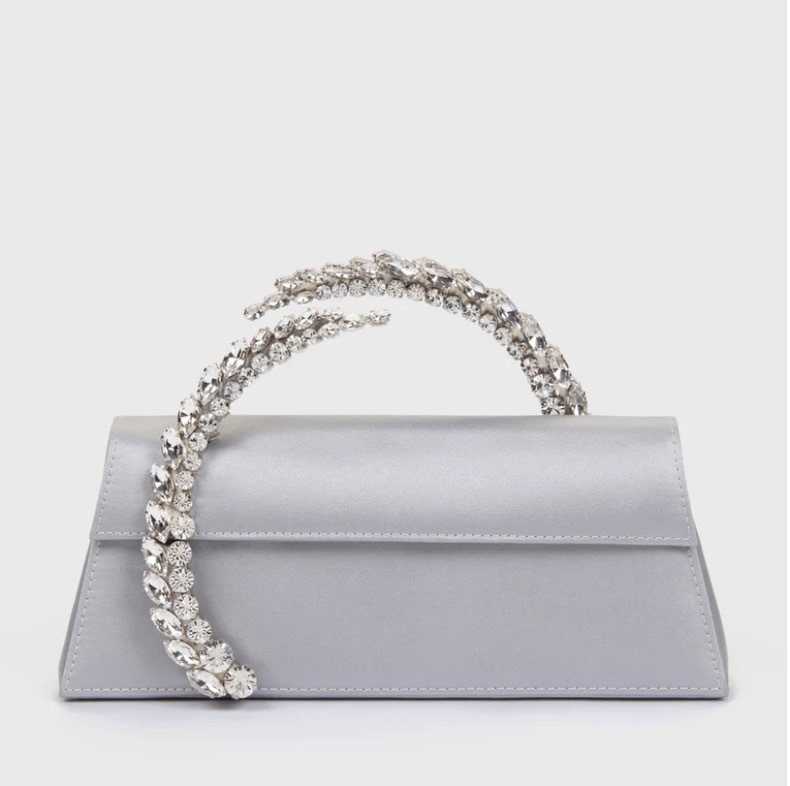 Internet celebrity's same style sparkling diamond satin handbag, sparkling diamond dinner bag women's bag 241015