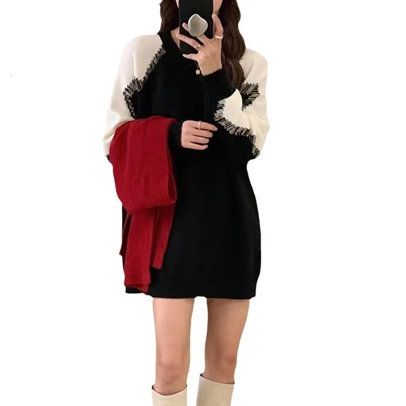 Fashionable Christmas sweaters gentle spoiled warm cozy womens autumn winter loose lazy warm and comfortable inner knitted sweaters 241025