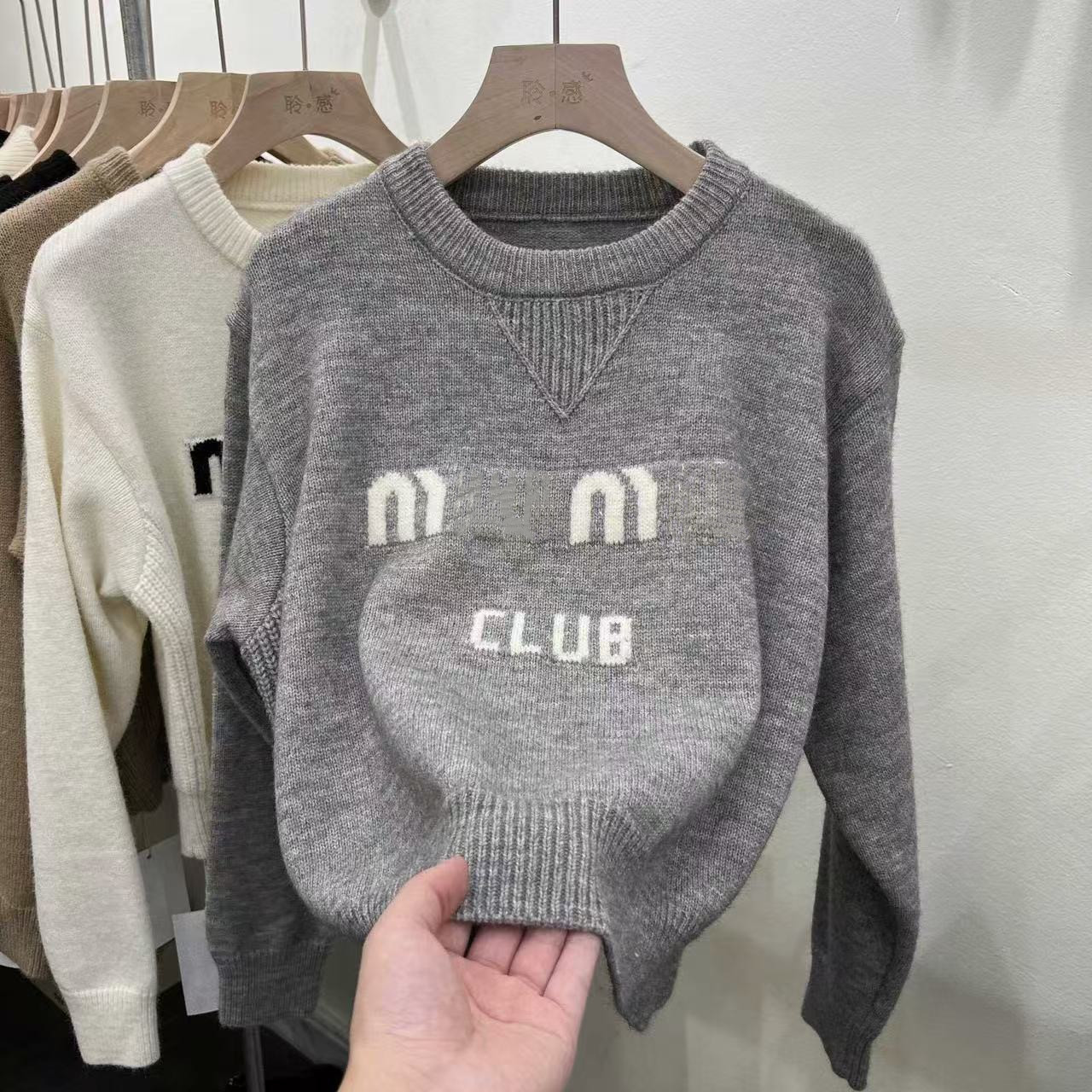 Designer High Quality Knit Crew Neck Pullover Sweater Knitwear Fashion Embroidery Letter Printed Long Sleeve Knitted Top 07 c7