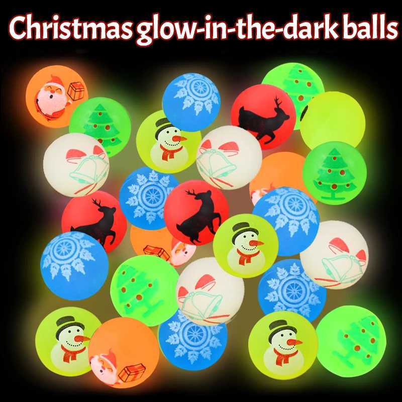 10/30 Christmas glow in the dark bouncing balls childrens birthday party game gifts rubber bouncing ball toys Pinata Goodie bag fillers W241029