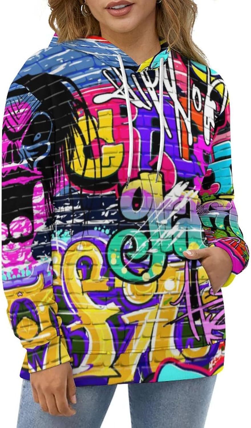 Hoodie for Mens Womens Mens 3D Print Hip-hop Graffiti Graphic Hooded Sweatshirts Fashion trends go with everything Hoodies sweatshirt Pullover Long Sl