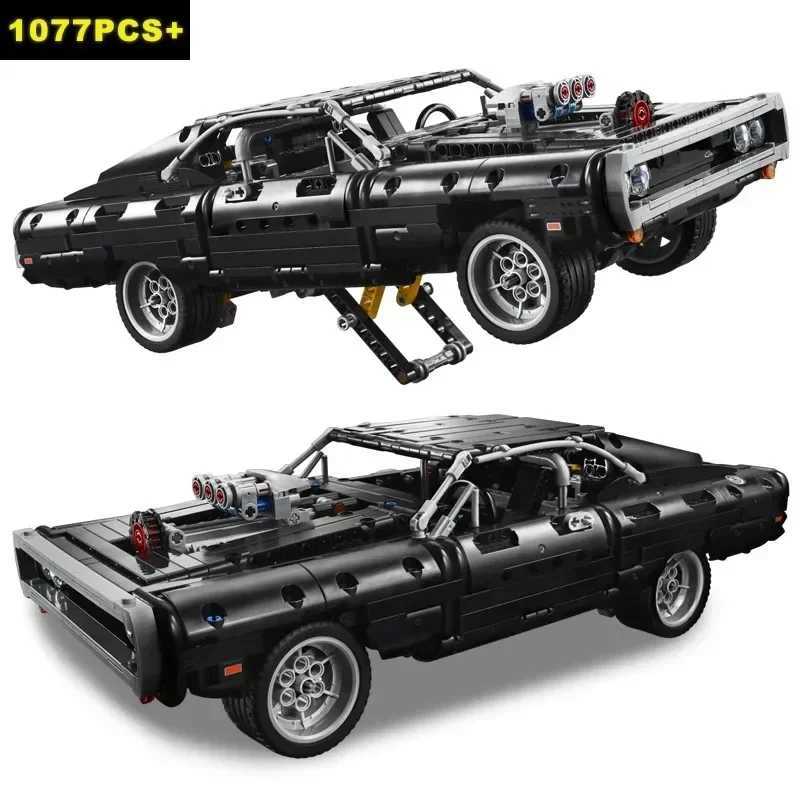 1077PCS Technical Dodge Charger Racing Car Building Blocks Model Assemble Bricks Fast and Furious Toy For Kid Boy Adults GiftXJ241029