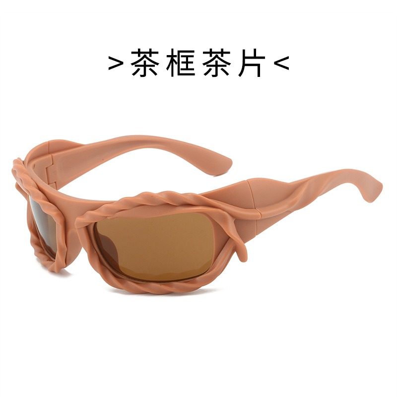 New European and American Cross-border Fashion Fried Dough Twists Sunglasses Y2K Personality Heterosexual Sunglasses Men and Women's Hip-hop Sung