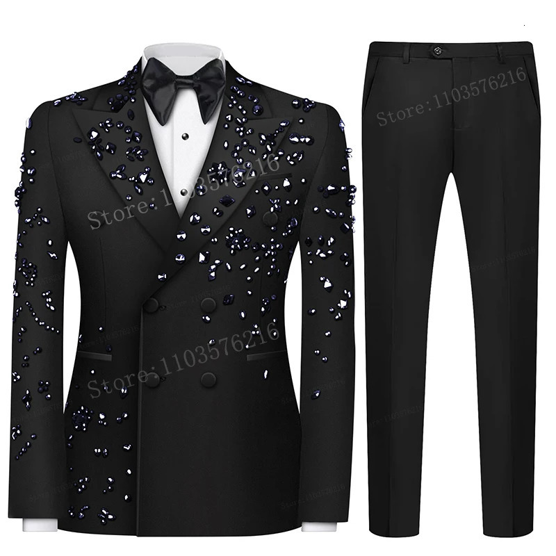 2-piece mens jewelry decoration notch lapel grooms wedding dress formal party dance dress 241028