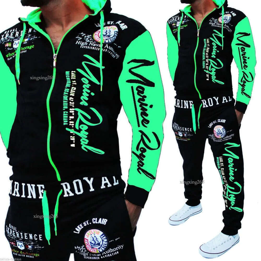Brand Men Tracksuit 2 Piece Tops and Pants Mens Sweat Suits Set Letter Print Plus Size Jogger Sets for Men Clothing