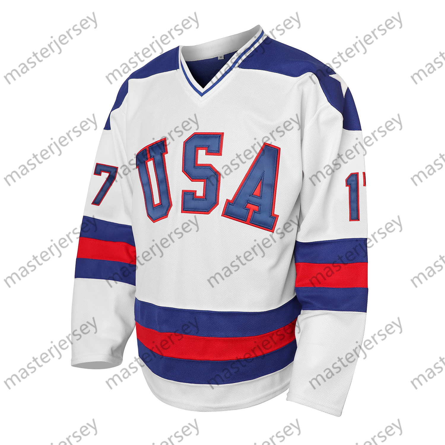 17 Jack Ocallahan Man Retro 1980 USA Ice Hockey Jerseys Stitched Hockey Jerseys In Stock Fast Shipping Loose Fit V-Neck Jersey