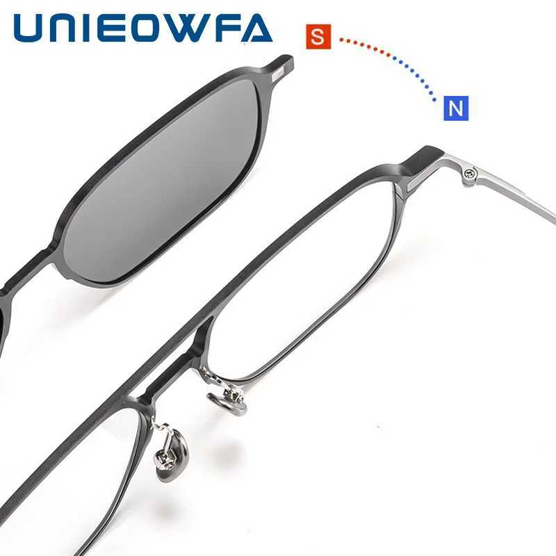4-in-1 Night Vision 3D Magnetic Clip Sunglasses for Men Pure Titanium Polarization Myopia Prescription Optical Sunglasses for Men W241028