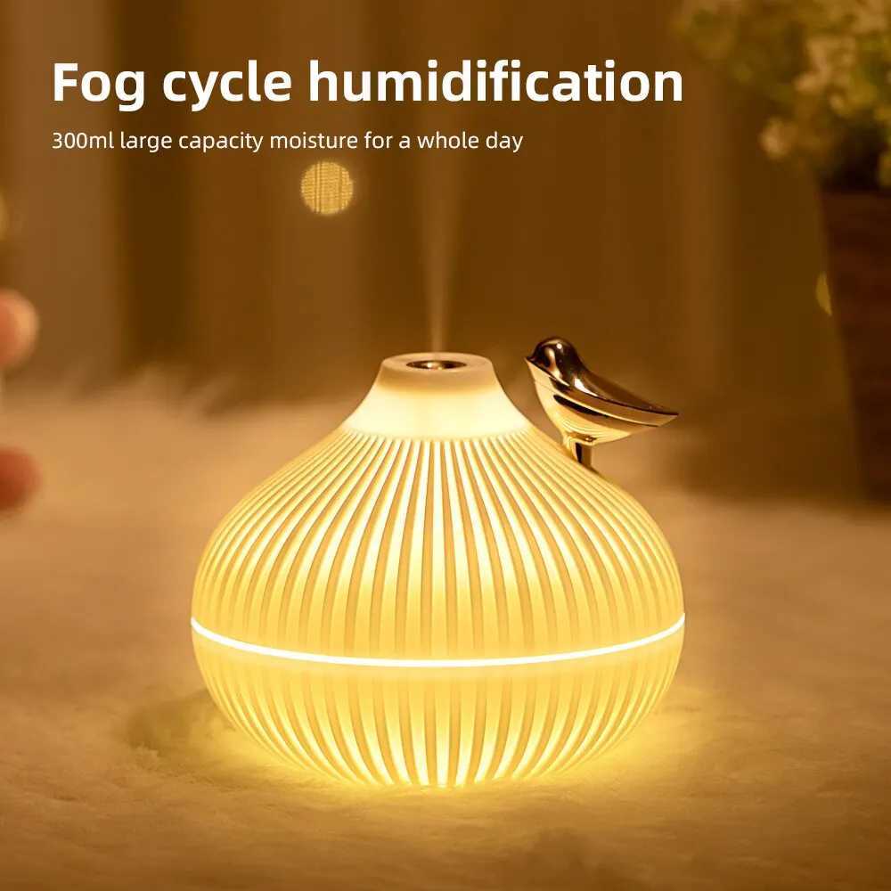 Newly designed 300ml small onion air humidifier Ara diffuser portable LED steam intelligent mist Usb humidifier Y241104
