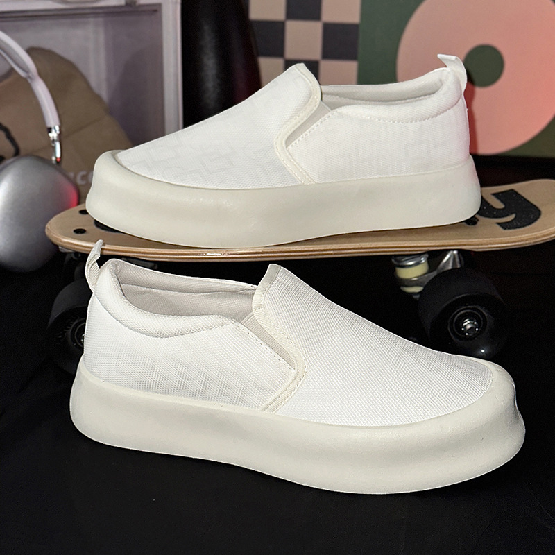 Men's summer sports low cut thick soled work waterproof casual leather shoes men's driving board shoes