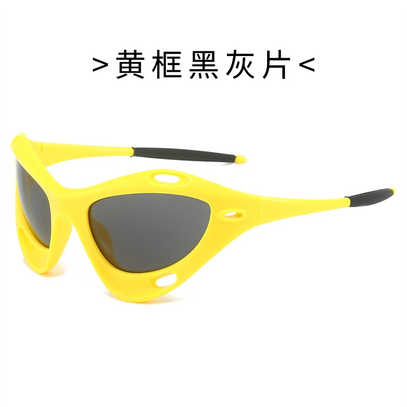 Frame Large Cat Eye Hollowed Out Ins Cross-border Men's Women's European and American Windproof Y2K Sports Cycling Sunglasses