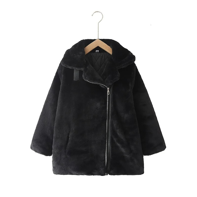 Fashion Baby Girl Boy Faux Fur Jacket Winter Toddler Teen Child Warm Thick Cotton Padded Coat Outwear Baby Clothes 2-14Y 241028