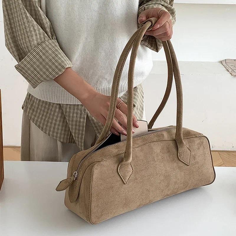 Totes Women's Original Bag Bowg Tote Shell Underarm Autumn Frosted Suede Cowhide Chamois Leather Briefcase 2024 af17