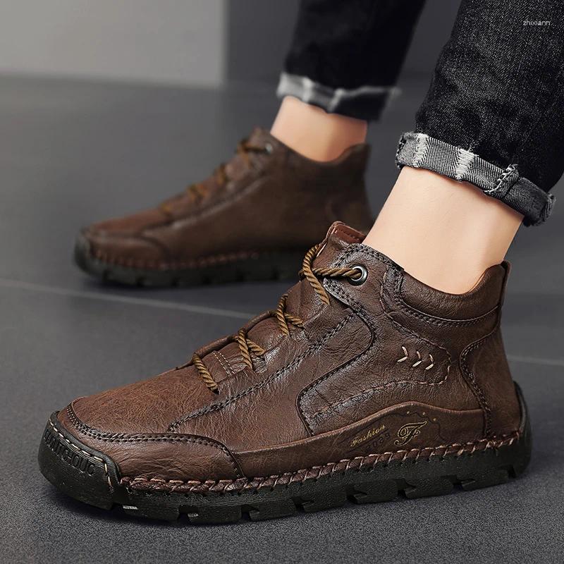 Boots Casual Travel Shoes Handmade Men's Walking Comfy Leather Sports Super Men Treking Outdoor Man Hiking Footwea