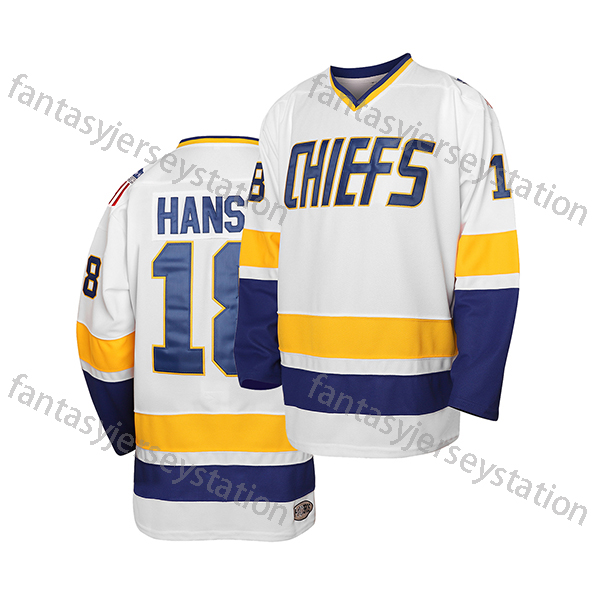 Men's Classic 16 Blue White Embroidery Breathable Ice Hockey Jersey, Training & Competition Sports Uniform CHIEFS & #16 Long Sleeve Top For Match