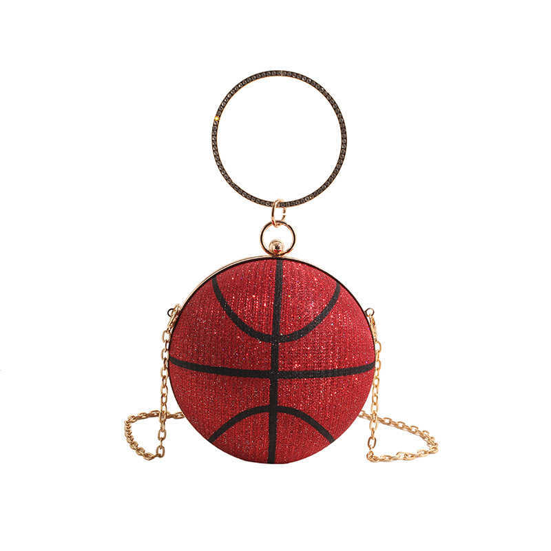 CMM Personalized Basketball Bag New Fashion Water Diamond Western Womens Handheld Single Shoulder Chain Small Round Bag