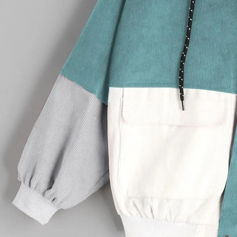 autumn womens Coats Corduroy patch work oversized zipper jacket windproof jacket and jacket womens baseball uniform clothing 241029