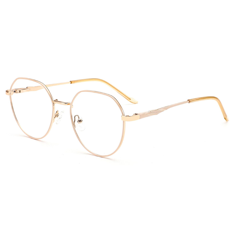 Wholesale full frame metal irregular personality unisex frame glasses anti-blue light flat glasses