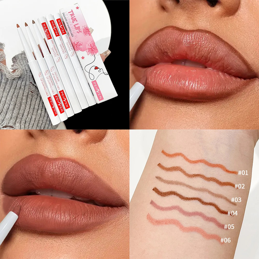 Matte Lip Liner Gold Tube Waterproof Lipstick Pencil Female Easy To Wear Non-stick Cup Lips Contouring Pen Nude Lip Cosmetics 241028