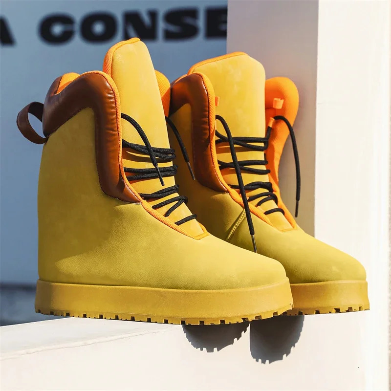 Winter Warm Street Style Mens motorcycle Boots Height Increasing Light Adult Man Sports Casual Shoes Sneakers 241028