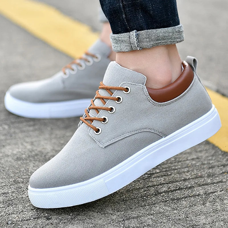 Men Shoes Canvas Sneakers Flats Lace up Leisure Loafers Fashion Comfort Rubber Sole Non Slip Sneakers 45 47 48 Large Size 241028