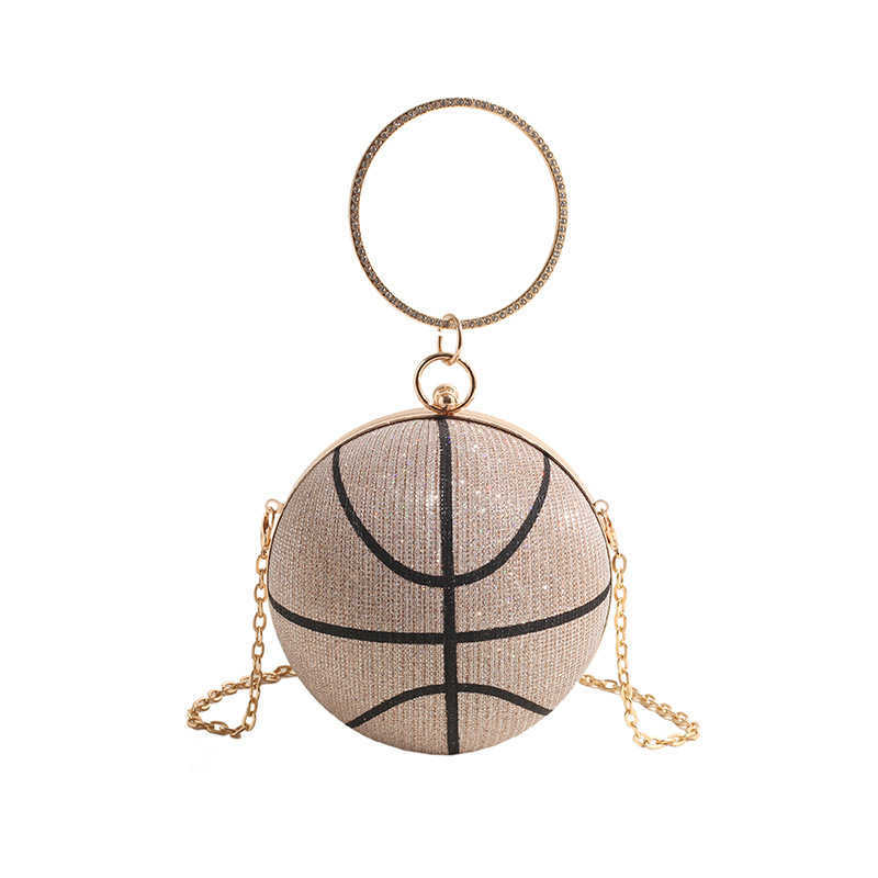 CMM Personalized Basketball Bag New Fashion Water Diamond Western Womens Handheld Single Shoulder Chain Small Round Bag
