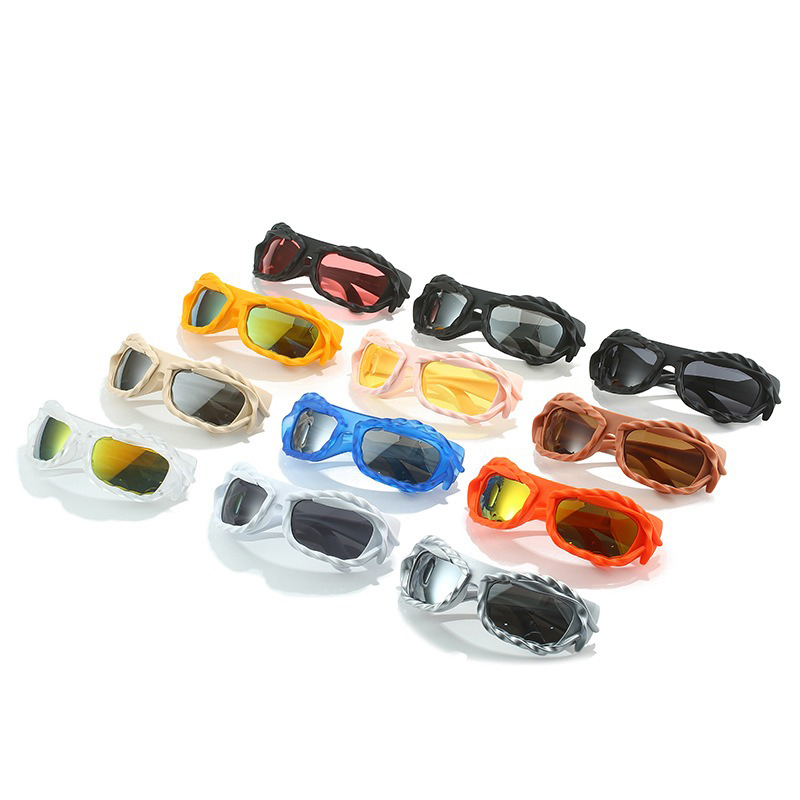 New European and American Cross-border Fashion Fried Dough Twists Sunglasses Y2K Personality Heterosexual Sunglasses Men and Women's Hip-hop Sung