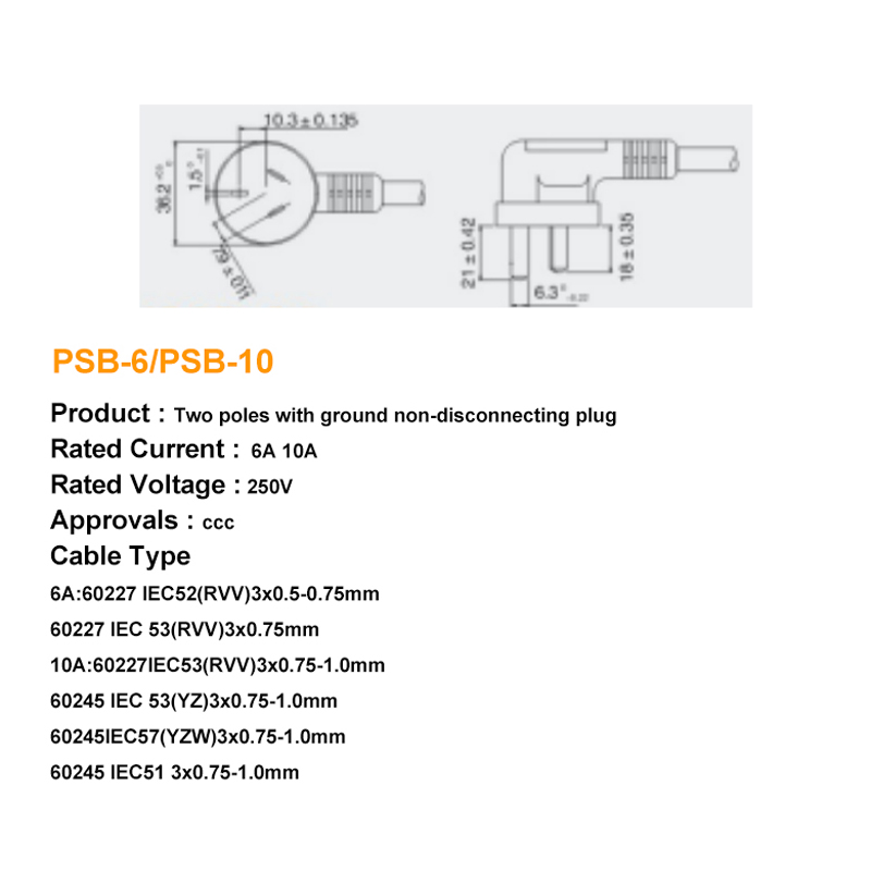 Factory Wholesale Price Black Electric Type Copper Power Plug with standard any size wire for hot sales