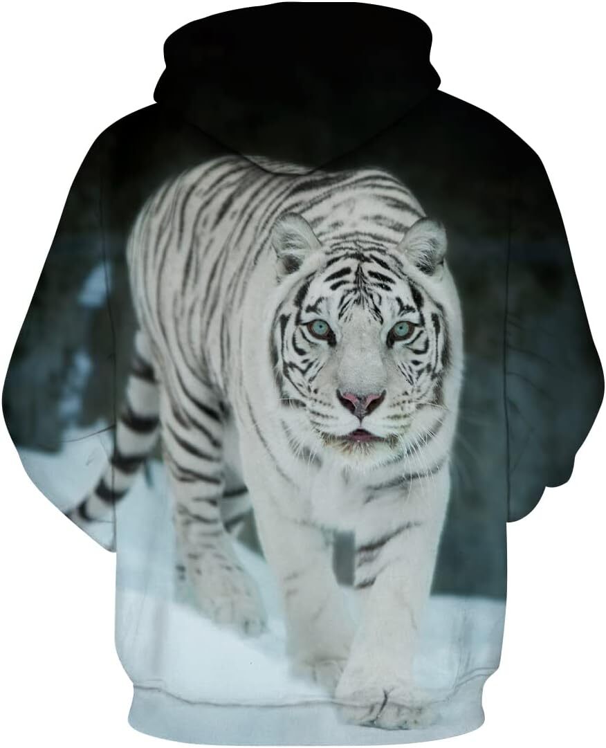 Hoodie for Mens Womens Mens Tiger Hoodie Autumn Winter Long Sleeve Pullover Fantasy Animal Theme Sweatshirt Realistic Graphic Hoodie Graphic Hip hop c