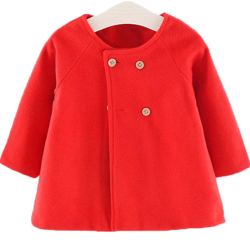 Baby Girl Boys Spring Winter Wool Blends Jacket Coat Clothes Infant Toddler Christmas Years Costume Blend Clothing Outerwear 241028