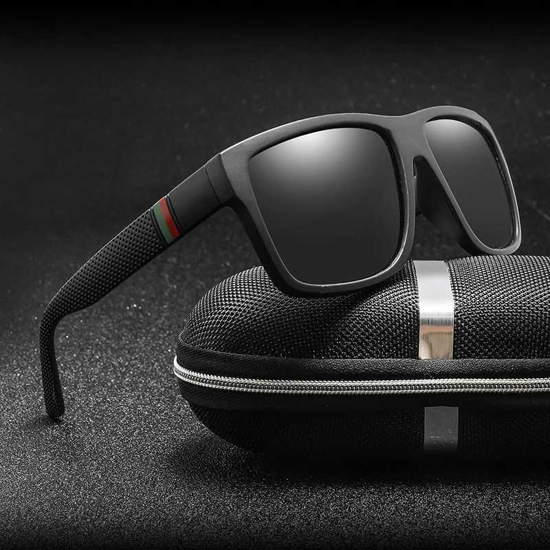 Fashion Square Polarized Sunglasses Mens Retro Plastic Mens Sunglasses Womens Fashion Black Sports Shadow UV400 W241028