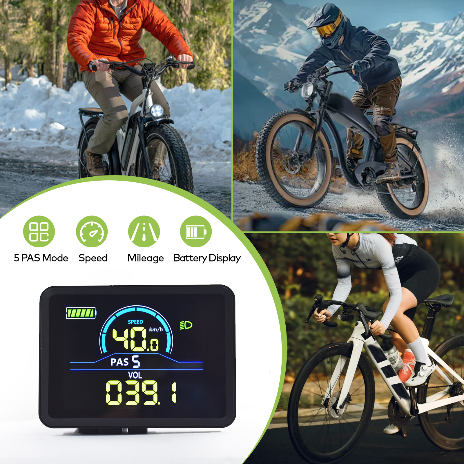 Intelligent Lcd E Bike Display Smart Screen Bicycle Accessories Odometer EBike Cycling Computer Digital Bicycle speedometer