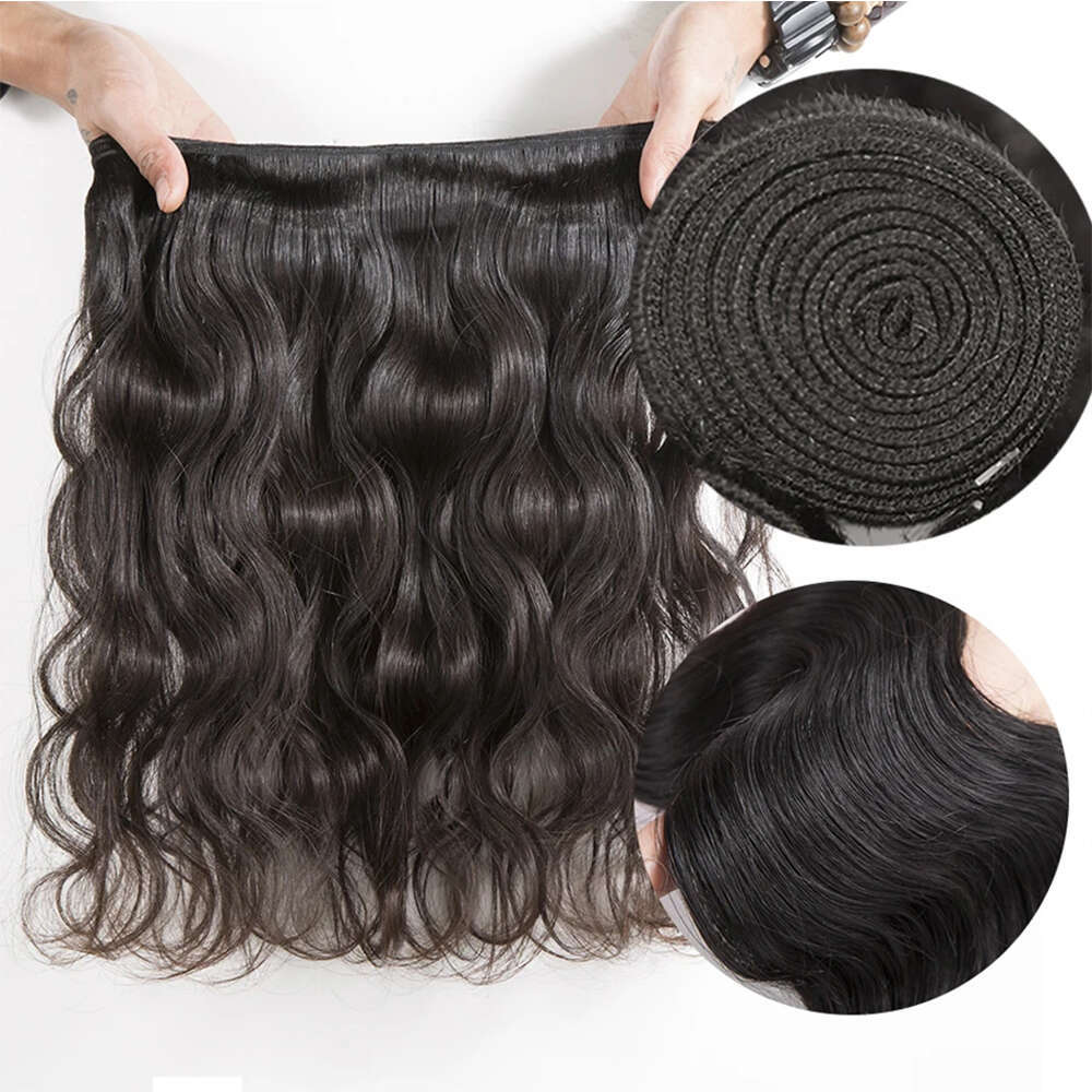 Body Wave Double Drawn Remy Extensions Brazilian Raw Weaving Natural Black Human Hair Bundles
