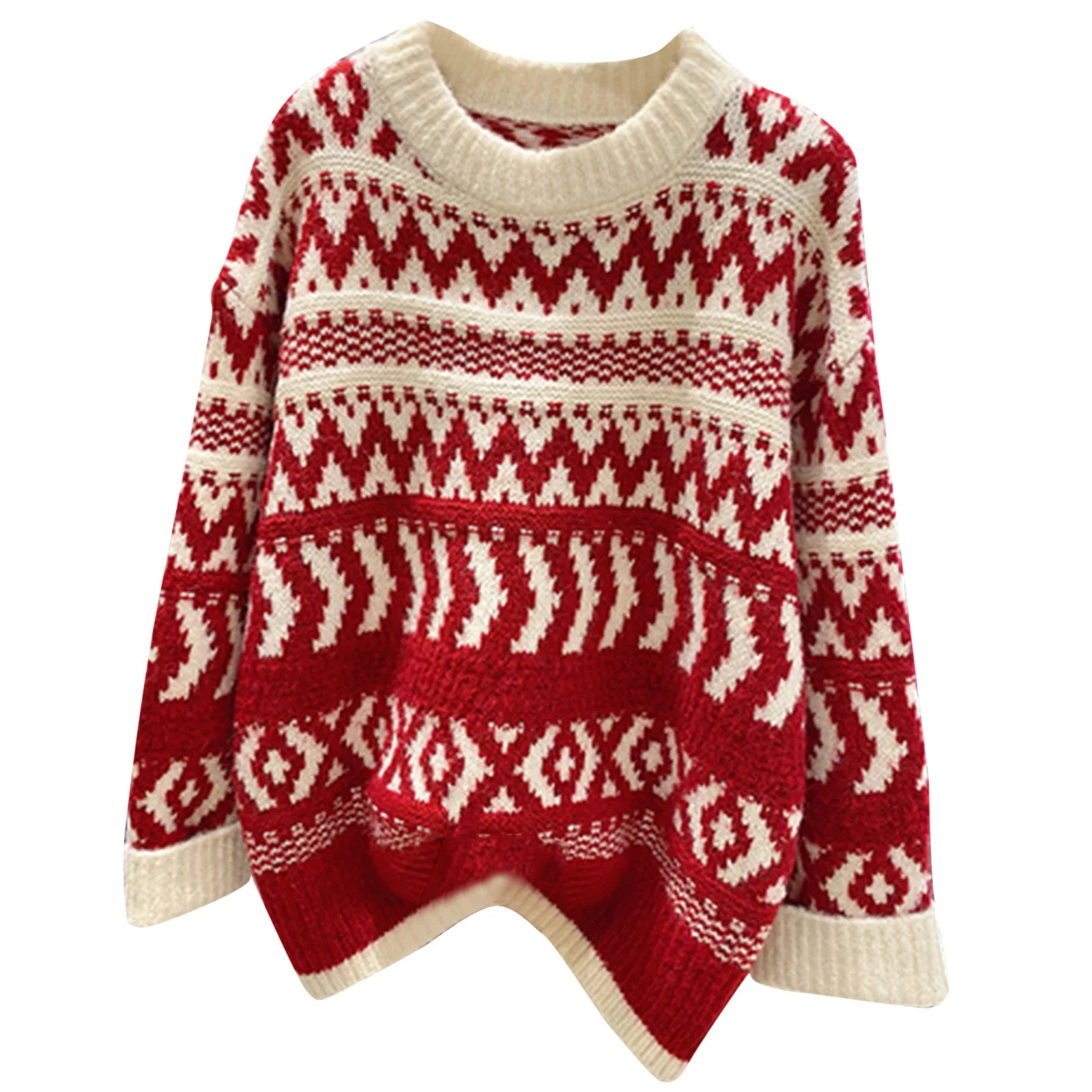 Fashion Womens Sweater Womens Christmas Thick Sweater Autumn/Winter Loose Knitted Top Ropa De Mujer Ofertas 241028