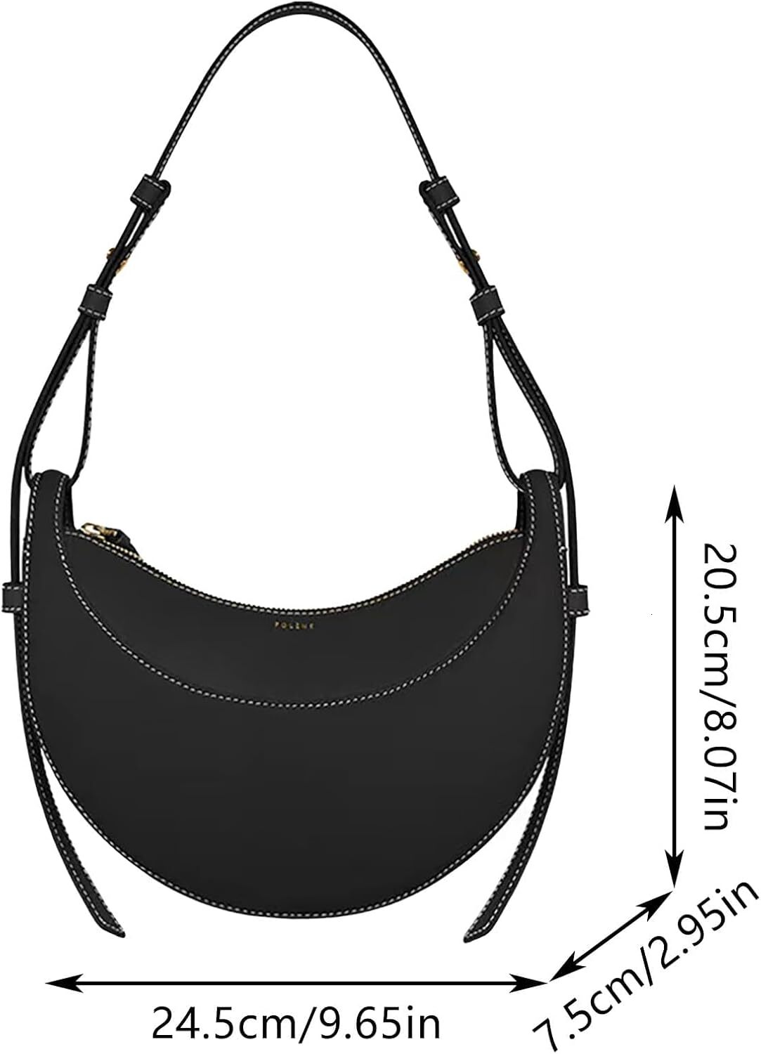 Women's half moon shaped design SG Crossbody bag, fashion leather shoulder bag