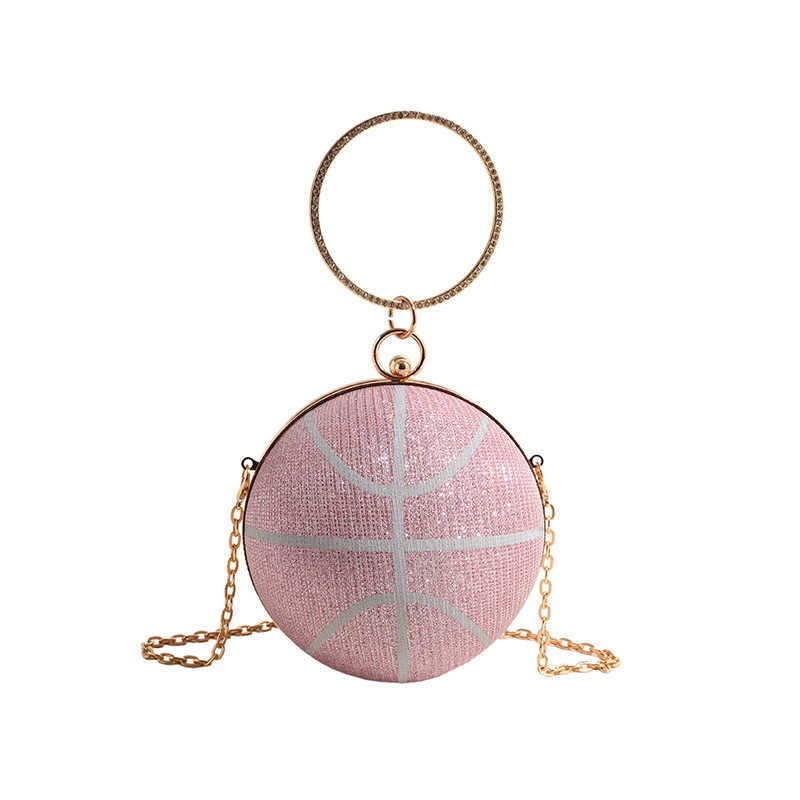 CMM Personalized Basketball Bag New Fashion Water Diamond Western Womens Handheld Single Shoulder Chain Small Round Bag