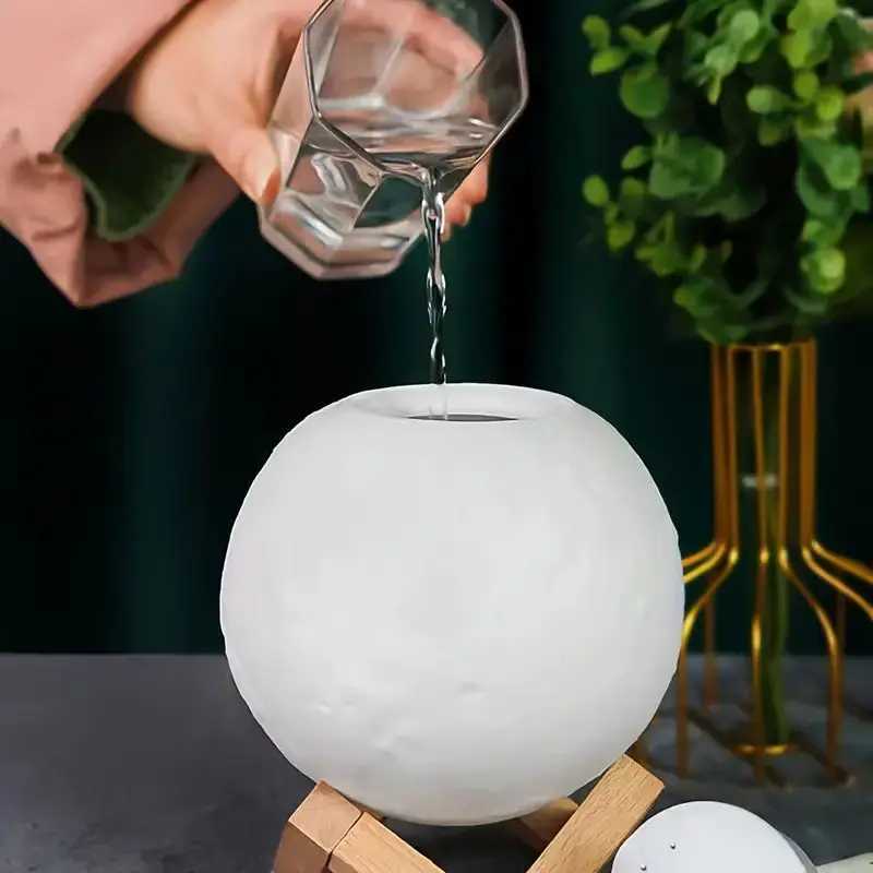 USB Moon Light Humidifier with Touch Control and Water Reproduction -13cm Diameter Night Light Y241104