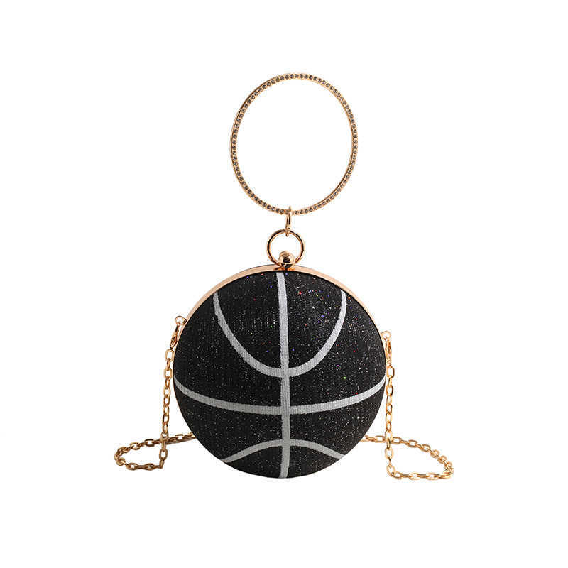CMM Personalized Basketball Bag New Fashion Water Diamond Western Womens Handheld Single Shoulder Chain Small Round Bag