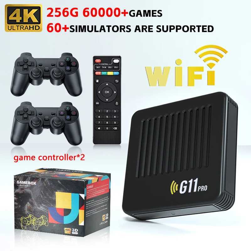 Video Game Console G11 Pro 4K HD 2.4G 256GB Wireless Controller Emuelec4.3 S905X2 Dual System Family Gamebox Built-in 60000 Game Z241029