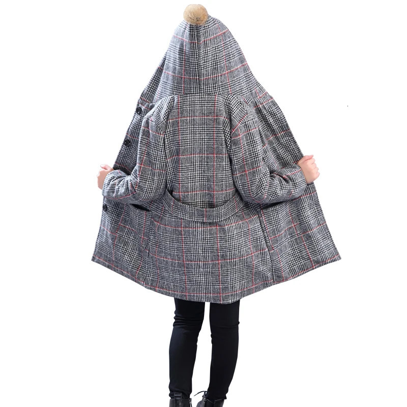 Girls Long Woolen Coat Fall Winter Childrens Clothing Baby Kids Cute Hooded Jacket 2-13 Years Old Thick Clothes Outerwear X236 241028