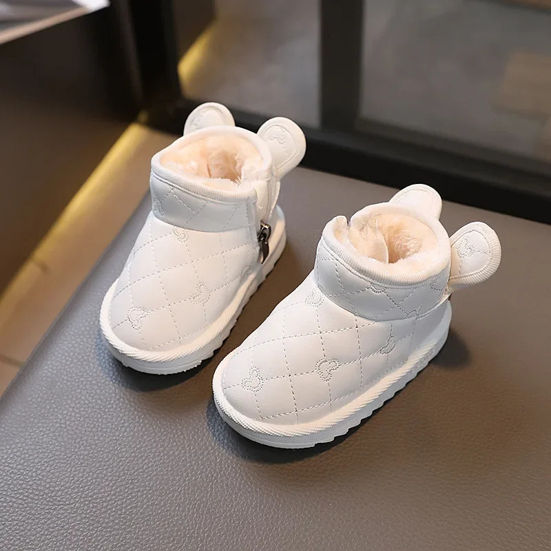 Baby Girls Boys Cartoon Snow Boots Children Thick Plush Winter Cotton Shoes Kids Outdoor Boots Windproof Waterproof Infant Shoes 241028
