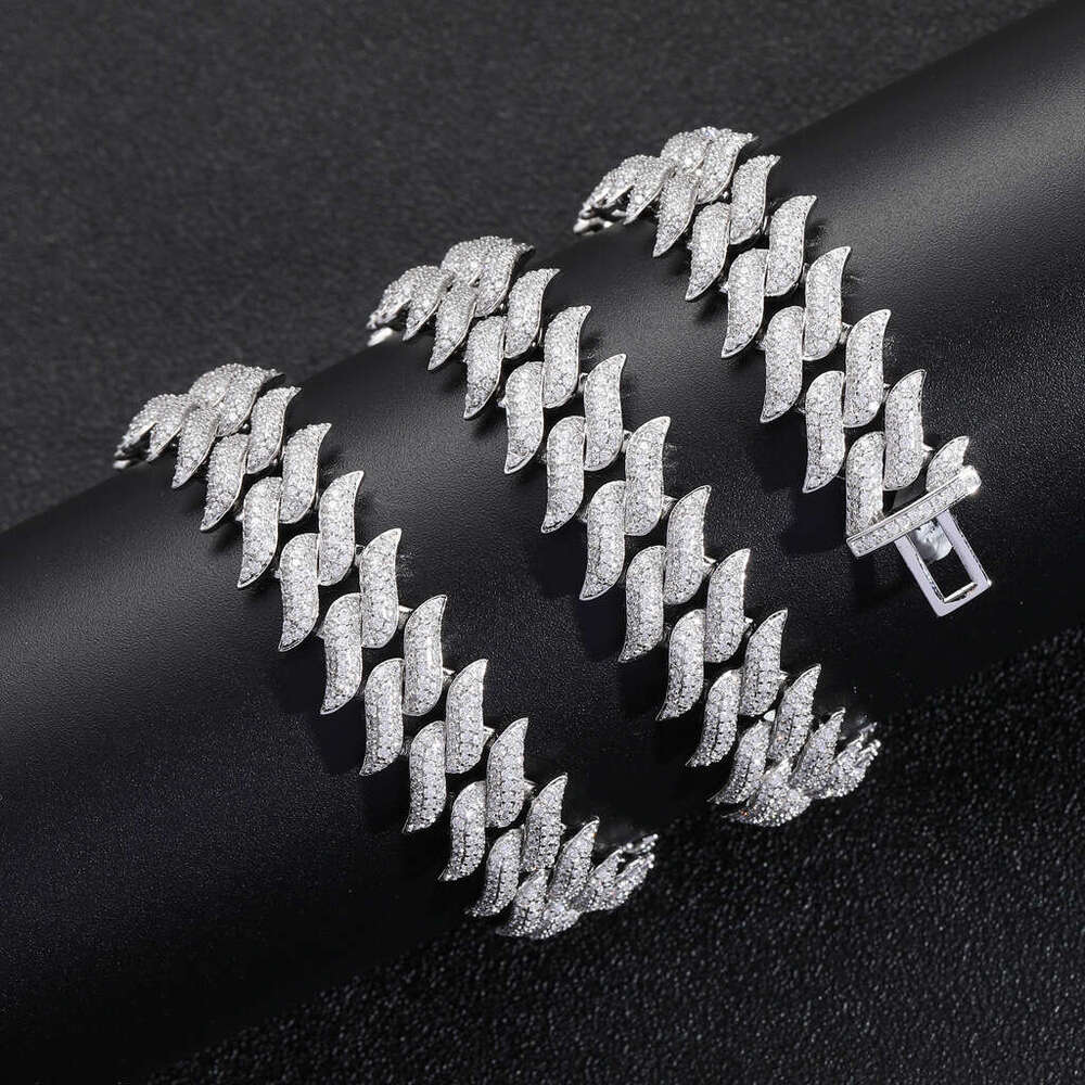 new 18mm miami lock spike thorn cuban full of hip hop jewelry men's necklace