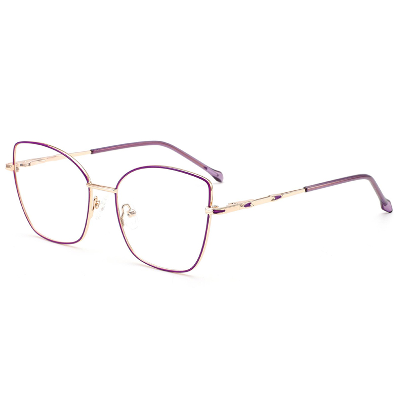 New metal eyeglasses frames fashion anti-blue light flat glasses retro cross-border eyeglasses frames female variegated eye wholesale