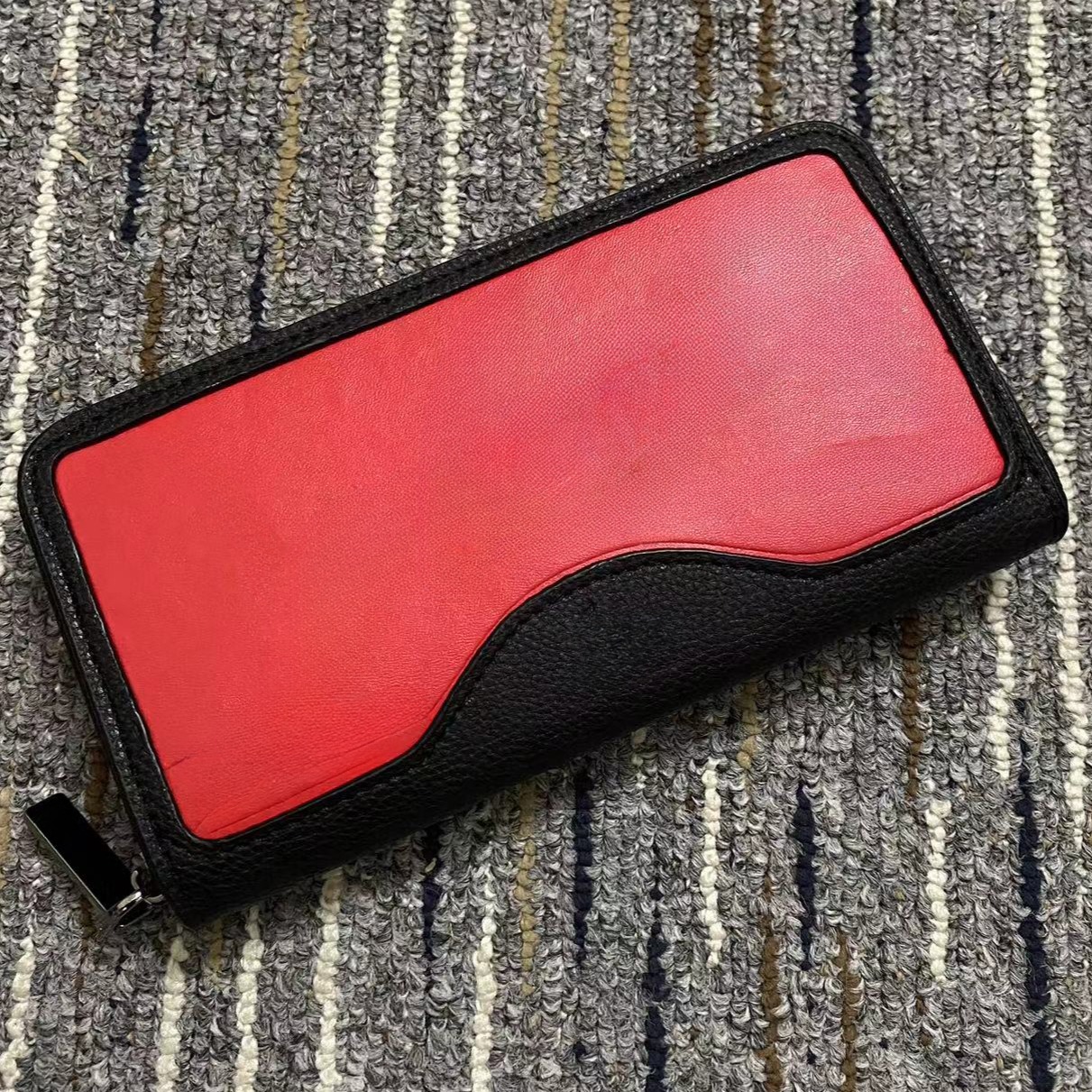Long Genuine Leather Zipper Wallets For Men Women - Cowhide Rivets Fashion Clutch Purse Handbag B2