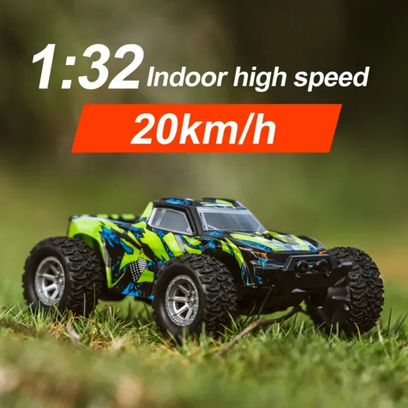 1 32 Remote Control Car Remote Control Car Max 20 Km/h 2.4Ghz High-Speed All-terrain Dual Led Lights Outdoor Electric RC Car Toy 241028