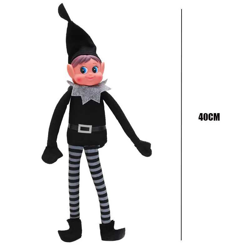 40CM Black Christmas Elf Doll Cute Christmas Decoration for Boys and Girls New Year Gift Bookshelf Elf W241029