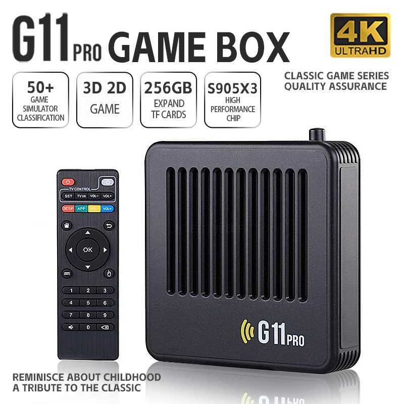 Video Game Console G11 Pro 4K HD 2.4G 256GB Wireless Controller Emuelec4.3 S905X2 Dual System Family Gamebox Built-in 60000 Game Z241029