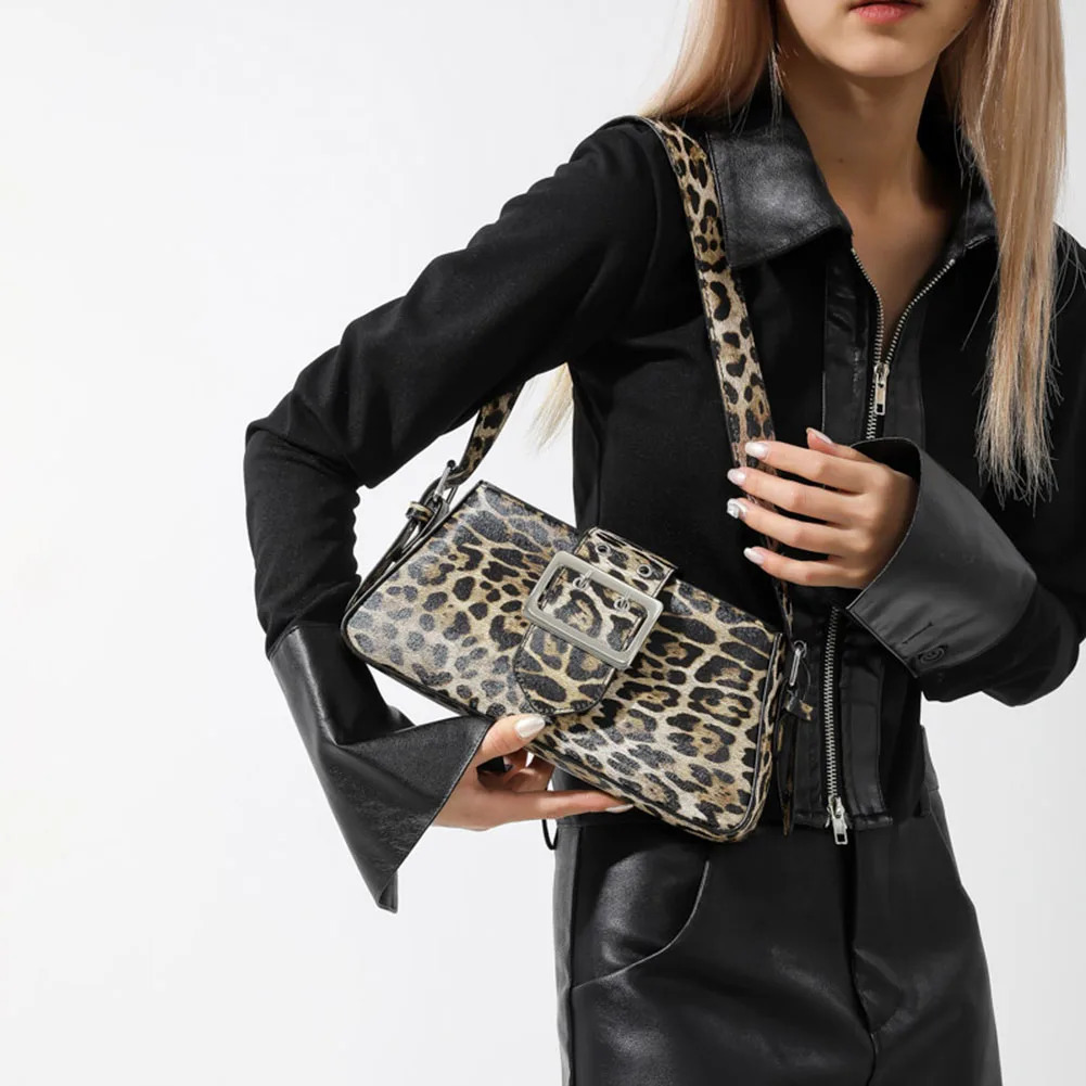 Trendy Leopard Print Womens Shoulder Bag Fashion Y2K Womens y Handbag Womens y Handbag 241028