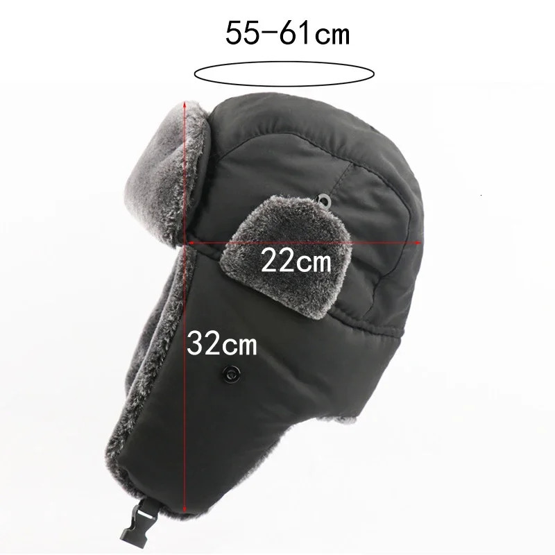 Winter Soviet coat of arms Russian Army Ushaka bomber cap outdoor velvet thick warm ear muffs 241028