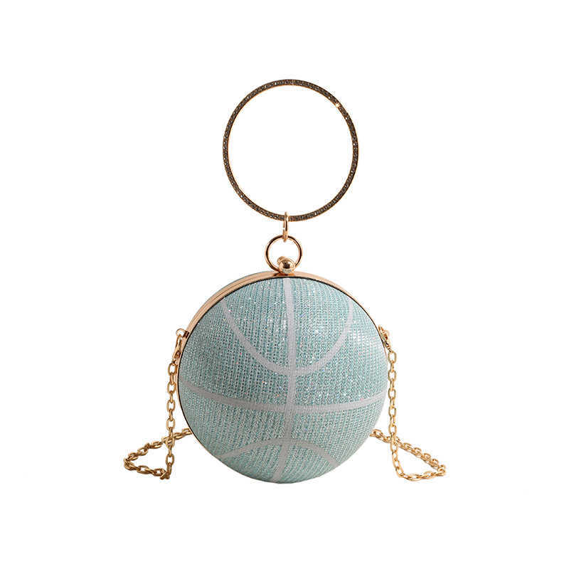 CMM Personalized Basketball Bag New Fashion Water Diamond Western Womens Handheld Single Shoulder Chain Small Round Bag